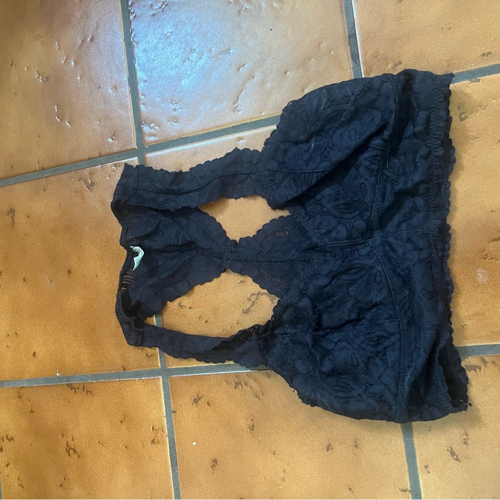 Free People Black Lace Bralette